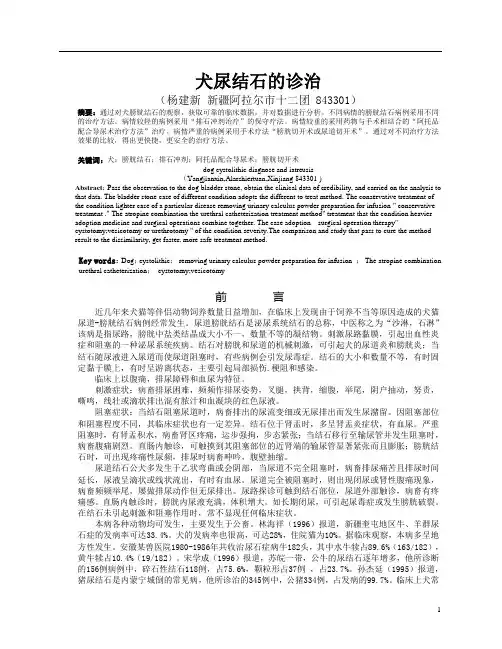 犬膀胱结石的诊治