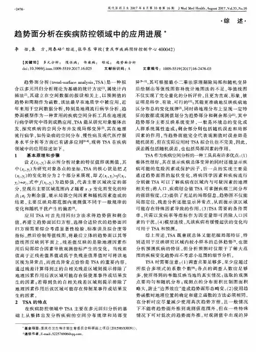 趋势面分析在疾病防控领域中的应用进展