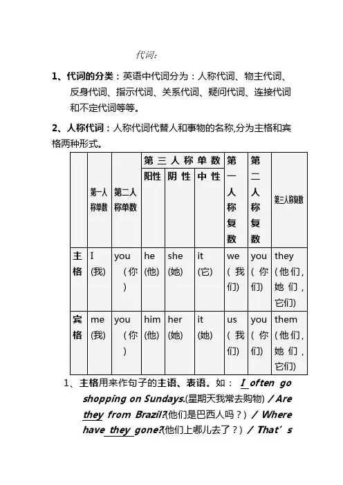 英语代词用法详解
