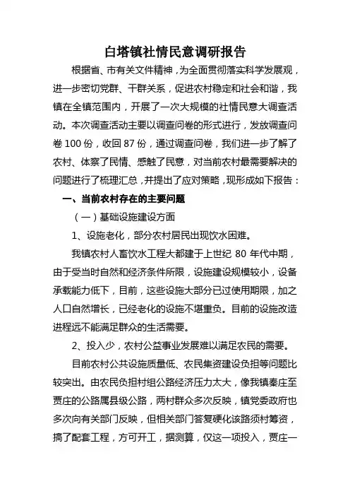 社情民意调研报告