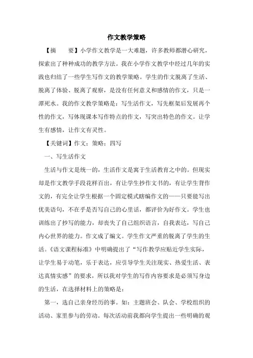 作文教学策略