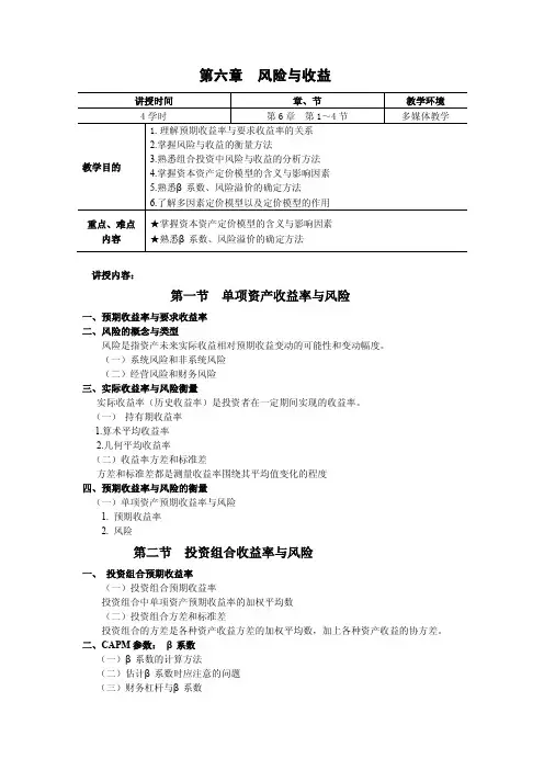 风险与收益