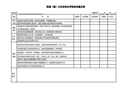 民主评议征求意见表