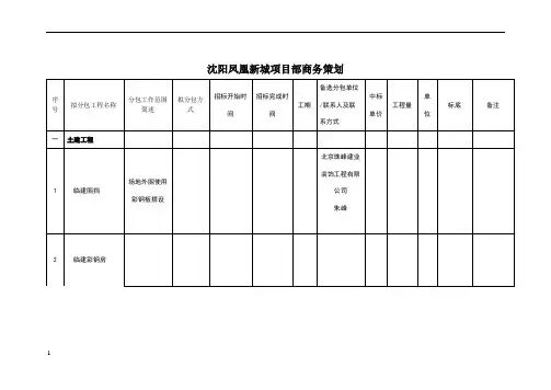 项目部商务策划
