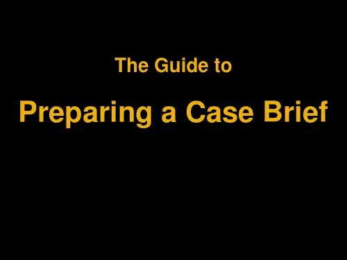 A Guide to Case Brief
