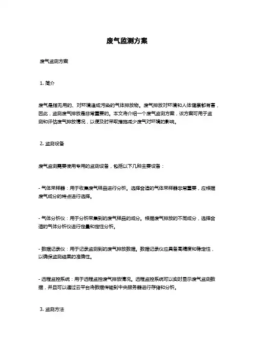 废气监测方案