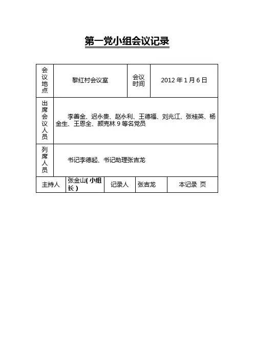 第一党小组会议记录