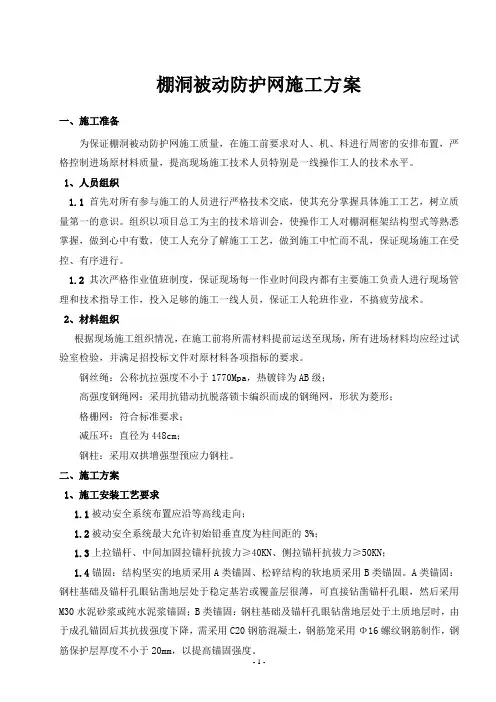 被动防护网施工方案 2