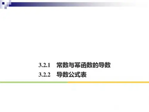 高中数学第三单元导数及其应用3.2.1常数与幂函数的导数3.2.2导数公式表课件新人教B版选修1_1