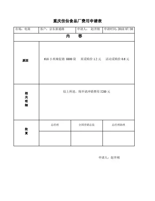 费用申请表