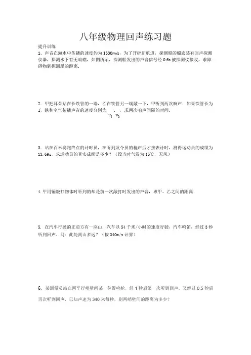 八年级物理回声练习题
