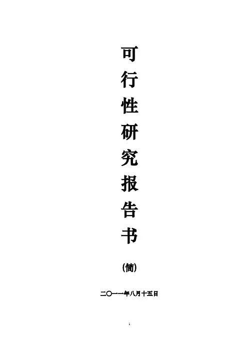 工程项目可行性研究报告书