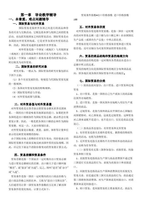 国际贸易原理基础知识