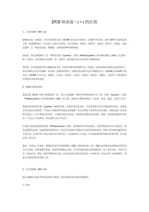DVD刻录盘-r+r的区别