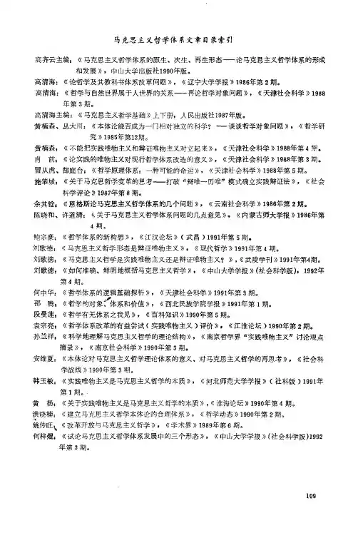 马克思主义哲学体系文章目录索引