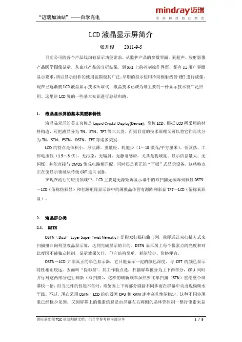 LCD液晶显示屏简介