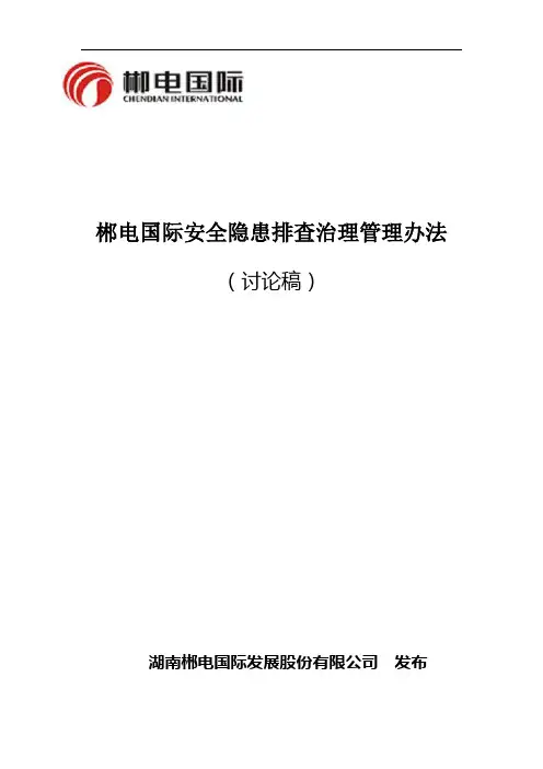 郴安全隐患排查治理管理办法