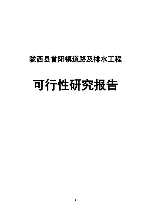 首阳镇道路及排水工程可行性报告