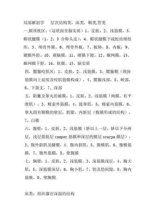 局部解剖学重点