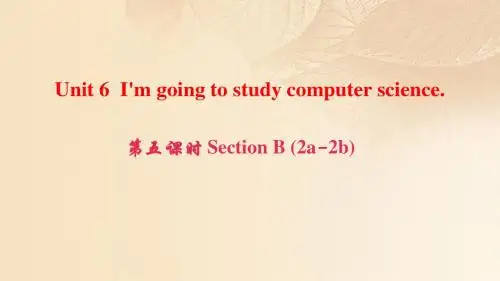 八年级英语上册Unit6I'mgoingtostudycomputerscience第5课时SectionB(2a_2b)人教新目标版