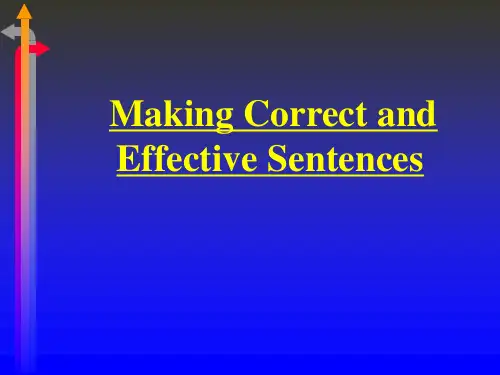 Making Correct and Effective Sentences