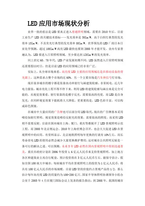 LED应用市场现状分析