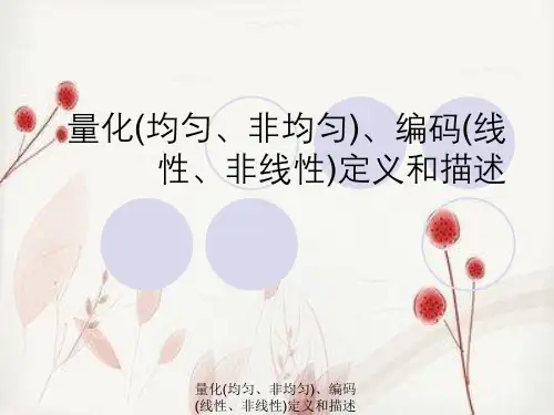 量化(均匀、非均匀)、编码(线性、非线性)定义与描述