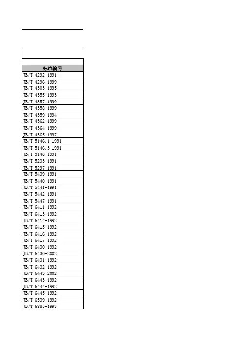 中国国家标准分类目录之J72压缩机、风机