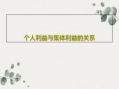 个人利益与集体利益的关系共28页文档