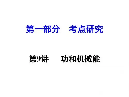 中考物理总复习 第9讲 功和机械能