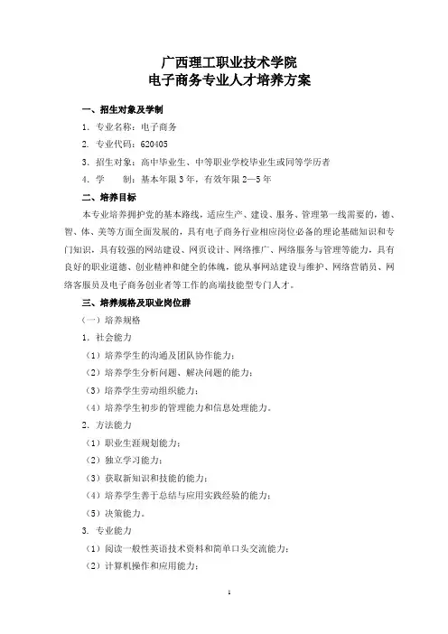 电子商务专业人才培养方案