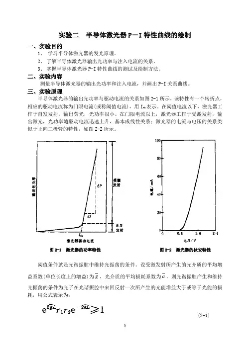半导体激光器P―I特性曲线的绘制.