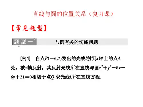 高中数学必修2直线与圆优质课件：直线与圆的位置关系(复习课)