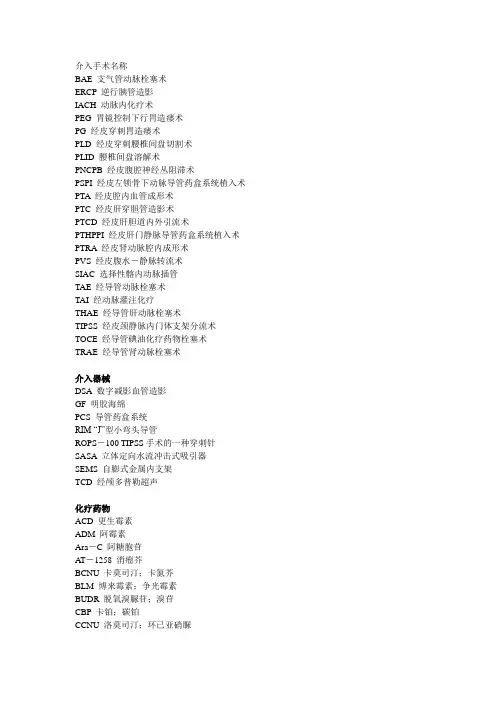 介入手术名称