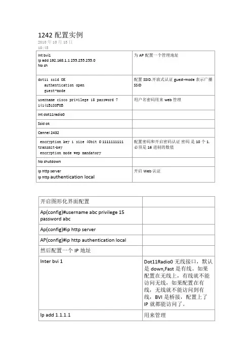 ciscoAP 1242配置