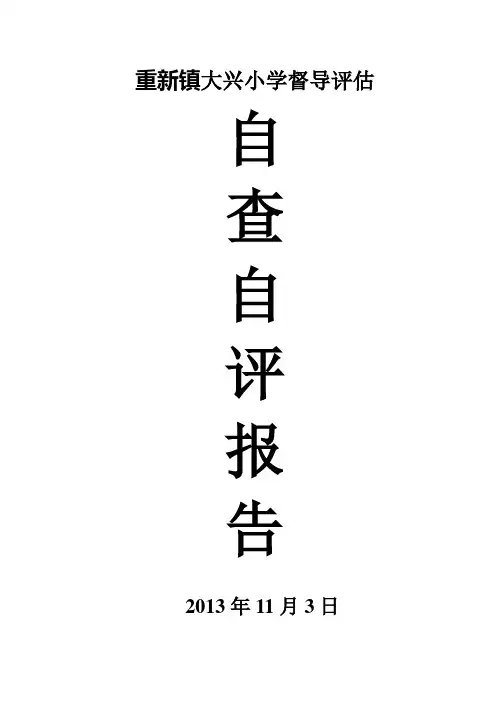 大兴小学素质教育督导评估自评报告