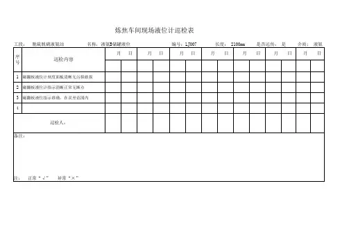 液位计现场巡检表(操作工)
