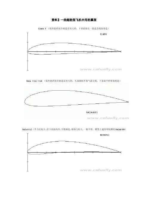 些超轻型飞机中用的翼型