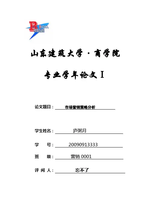 市场营销策略分析