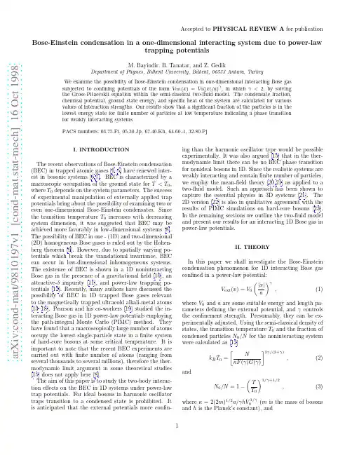 Bose-Einstein condensation in a one-dimensional interacting system due to power-law trappin