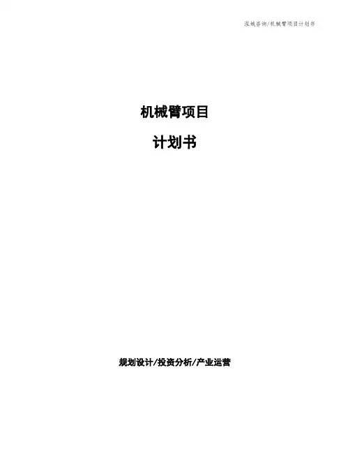 机械臂项目计划书