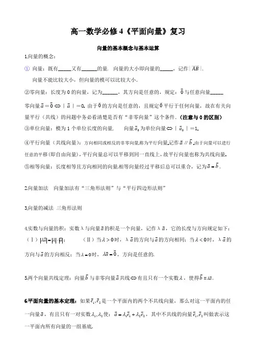 高一数学平面向量测试题 2