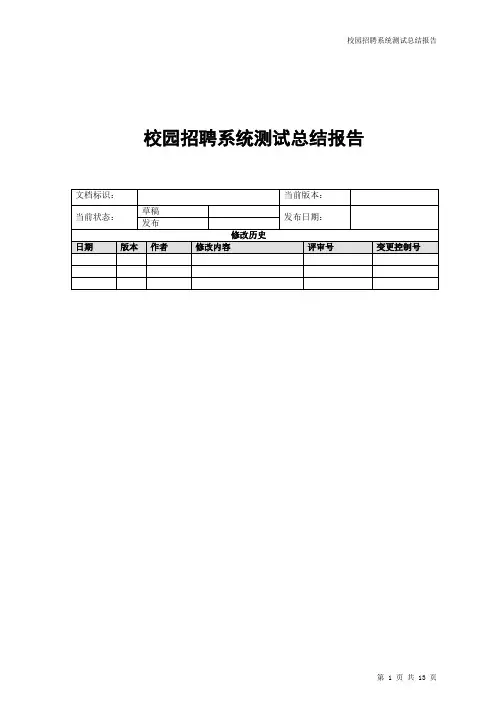 软件测试总结报告示例