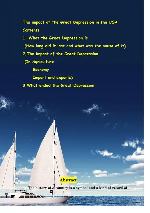 The research of The Great Depression in the US