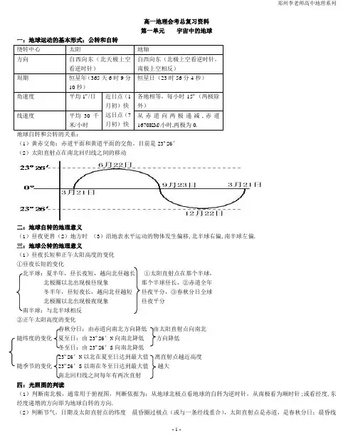 高中地理知识点总结大全
