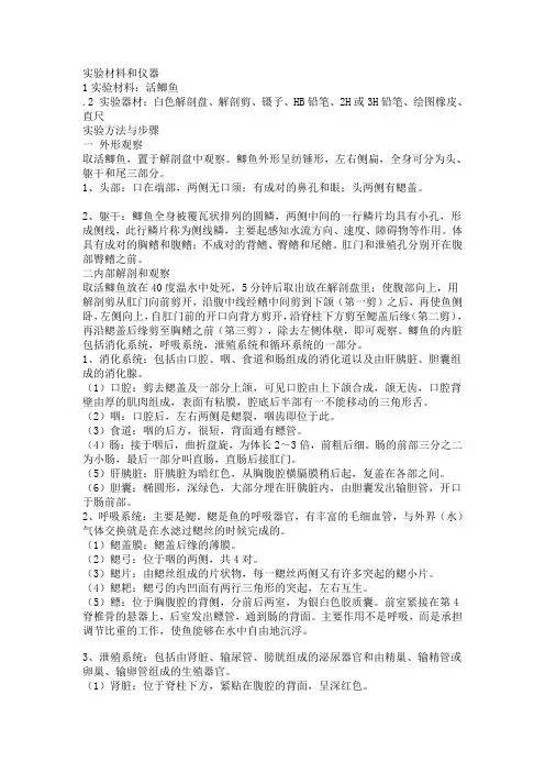 鱼 解剖方法