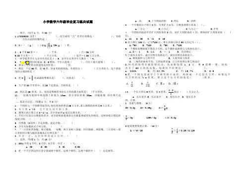 小学六年级数学练兵毕业试题(1)