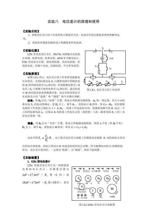 电位差计的原理和使用