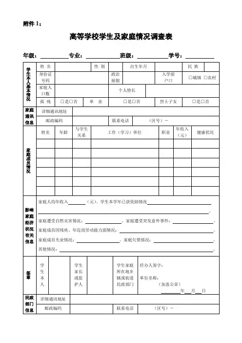 大学生贫困证明和助学金申请表(两张表)[0]