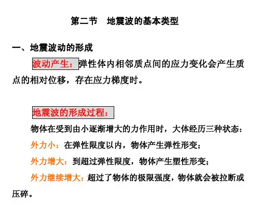 第二 三节 地震波的基本类型 地震波场的基本知识